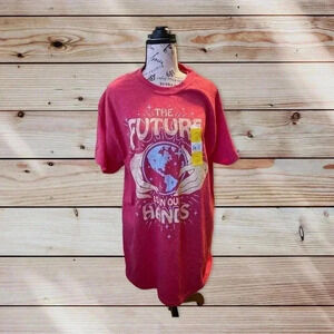 DOM FUTURE RED Short Sleeve Crew Neck T-Shirt Sz L 42/44